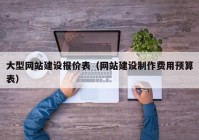 大型网站建设报价表（网站建设制作费用预算表）