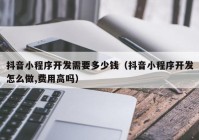 抖音小程序开发需要多少钱（抖音小程序开发怎么做,费用高吗）